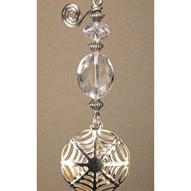 Divine Crystal and Silvery Victorian Spider Web Light Chain/Fan Pull Chain