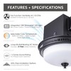 Decorative Round Matte Black 110CFM Bath Fan w/Integrated LED Light