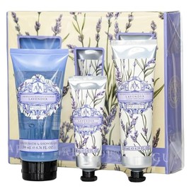 PETER & PAUL'S GIFTS Lavender Bath & Body Collection Gift Basket with Lavender Bath and Shower Gel, Lavender Hand Cream, Lavender Body Cream