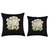 Enoki Mushrooms Stained Glass Throw Pillow