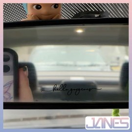 JANES 3pcs Hello Gorgeous Decal, Size 4x0.8'' UV DTF Transfer Car Mirror Decal, Gorgeous Rearview Mirror Decal, Car Mirror Decals, Self-Care Car Decals for Women Men, Funny Car Decals for Trucks