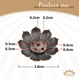Lotus Incense Holder Set of 4, Incense Holder Set with Ash Catcher, Incense Holder for Incense Cones or Sticks, Incense Holder for Meditation Yoga Living Room Decoration