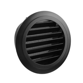 Mewutal 6 Inch Soffit Exhaust Vent Plastic Round Vent Cover with Built-in Screen Mesh Black Air Vent Ceiling Diffuser 150mm Louver Dryer Vent Cover for Indoor Bathroom Kitchen Toilet