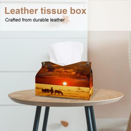 2 Pack Tissue Box Cover Holder, Air Balloons Rectangle Leather Tissue Case, Decorative Organizer for Tabletop, Bathroom, Car, Office