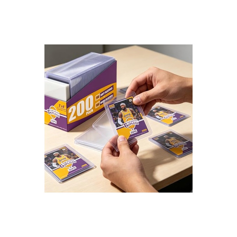 200 fundas para tarjetas de carga superior para tarjetas, soporte