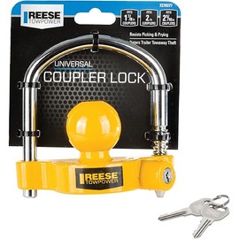 Reese Towpower 72783 Trailer Coupler Lock, Adjustable with 6 locking positions and fits 1-7/8-inch, 2-inch, and 2-5/16-inch couplers.