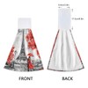 WELLDAY 2 Pcs Hanging Hand Towels Soft Absorbent Red Paris