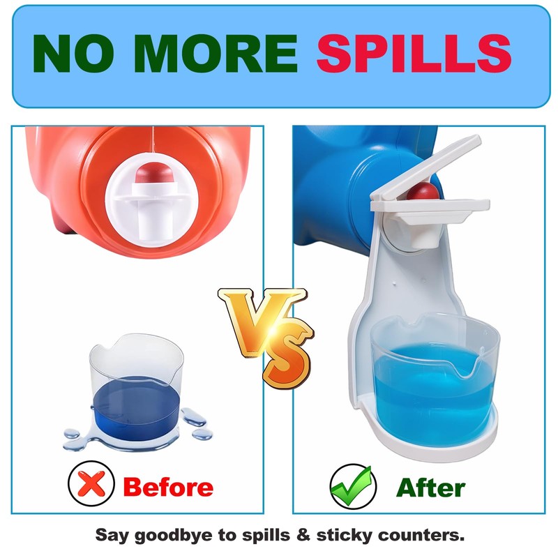 2 Pack Laundry Detergent Dispenser Cup Holder, Nozzle Button，Easily No