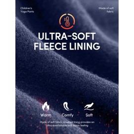 IUGA Girls Fleece Lined Leggings High Waisted Yoga Pants with Pockets Winter Leggings for Girls Athletic Warm Leggings Navy