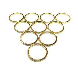 30mm Gold Plated Flat Heavy Duty Split Key Rings in Packets of 10 units