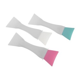 NOLITOY 3pcs Silicone Face Mask Brush Applicator Set with Semi-transparent, Pink and Light Green Tips, Facial Mud Mask Spatula for Body Lotion and Mak