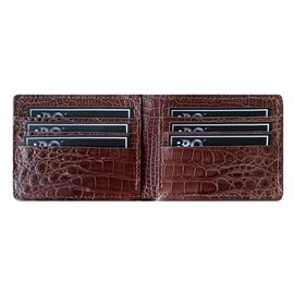 Handmade Brown Crocodile Men Wallet, Leather Men Wallet, Bifold Men Wallet