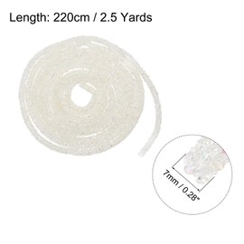 MECCANIXITY 2.5 Yard 7mm 0.28" 0.28" Cordón de Lentejuelas Brillantes Cordón de Tubo de Estrás para Vestidos de Boda DIY Ropa Disfraces Zapatos Accesorios de Joyería Claro Crema