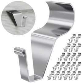 MUAKIOY Vinyl Siding Clips Hooks (20 Pack), Heavy Duty No-Drill No Hole Damage-Free Siding Hangers for Outdoor Wall Lights Wreaths Garland Hanging, Front Porch Patio Decor