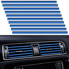 PYHLVCLF 20 Pieces Universal Car Air Conditioner Vent Trim Decoration Strip Accessories, Waterproof Flexible Shiny Auto Car Interior Accessories for All Air Vent Outlet