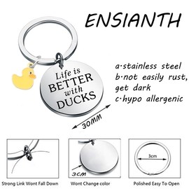 ENSIANTH Ducks Gift Life is Better with Ducks Keychain Farmer Gift Duck Pet Owner Gift Animal Lover Keychain Farm Gift (Ducks key)