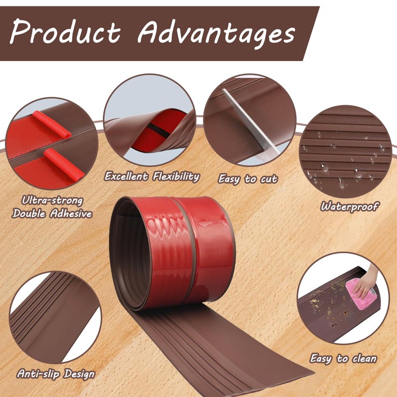Stair Nosing Edge Trim,9.8 Ft Non-Slip Step Edge Protector,Rubber Edging