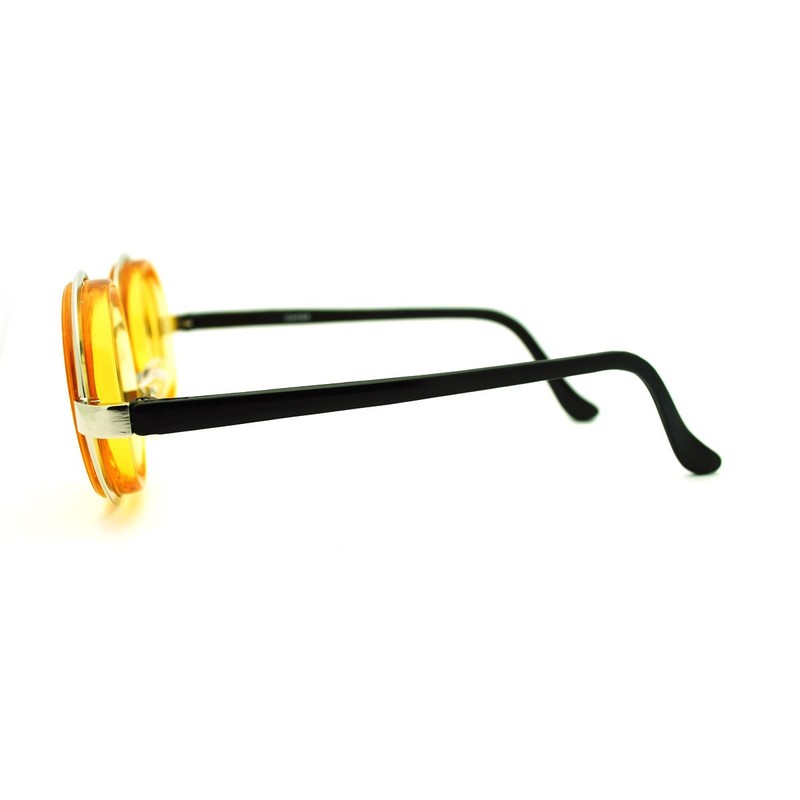 SA106 Thick Bifocal Yellow Lens Round Circle Novelty Glasses