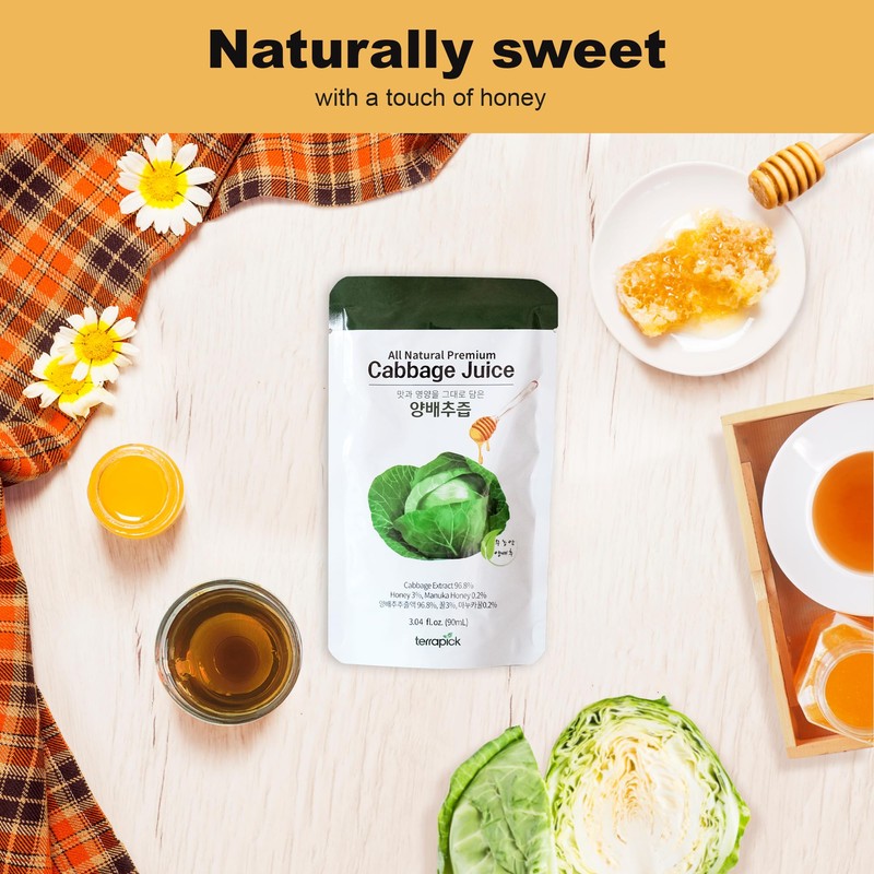 TerraPick Green Cabbage Juice Sweetened with Manuka Honey - Natural