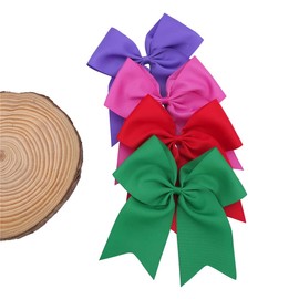 24Colors Hair Bow Clips for Baby Girls Grosgrain Ribbon Bow Alligator Hair Clip Toddler Little Girl Teens Jojo Bow Hair Accessories (24 pcs/Large Cheer Bow)