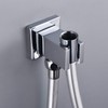 Chrome Wall Supply Elbow with Hand Shower Holder, Keymark Brass