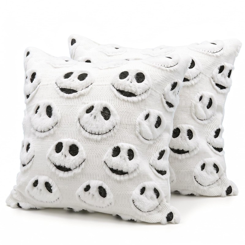 2PCS Halloween Pillow Covers 18x18Inch Nightmare Be Christmas Decor