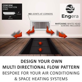 Engera Adjustable Double Deflection HVAC Air Register-Supply Air Diffuser Air Vent Register-Heating/AC Vent Cover-Wall Register 14x6"Duct [16x8"Face]