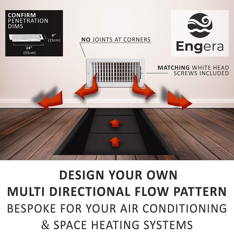 Engera Adjustable Double Deflection HVAC Air Register-Supply Air Diffuser Air