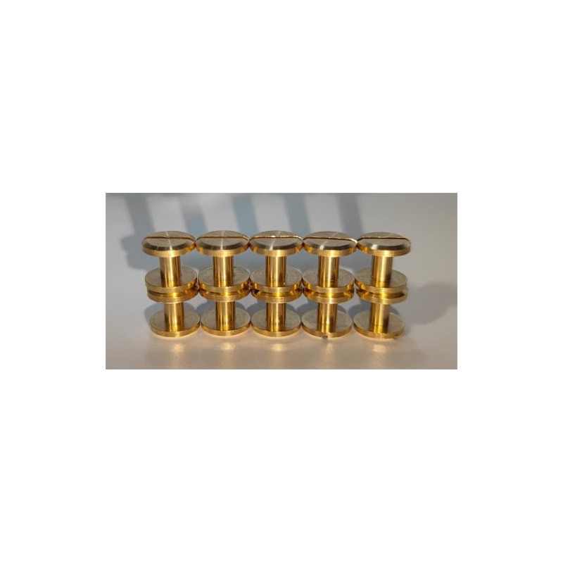 feedal 10 Set 6mm Brass Button Studs Rivets Screwback Screw