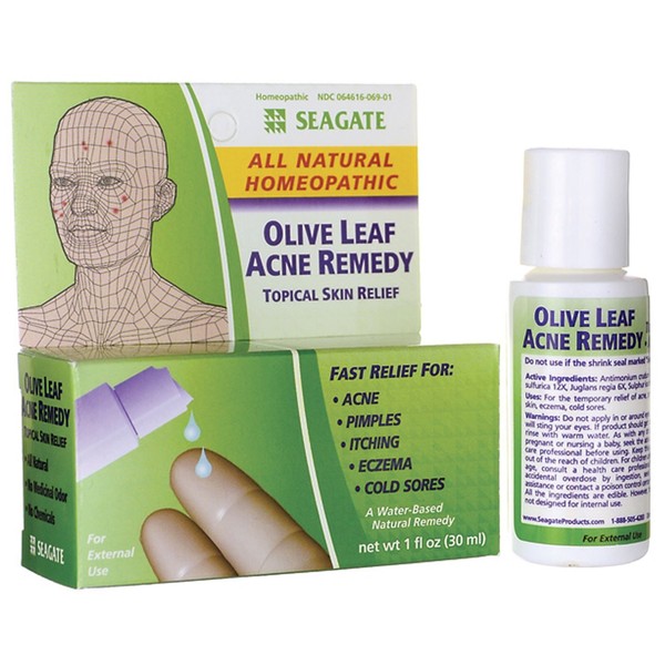 Seagate Products Homeopathic Olive Leaf Natural Acne Remedy (Pack of 1) 1 Ounce