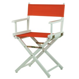 Casual Home 18" Director's Chair White Frame with Orange Canvas