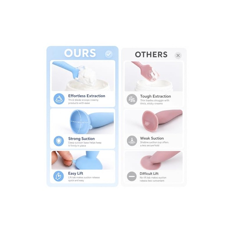 4-Pack Diaper Cream Spatula – Soft-Flex Silicone Butt Spatula for