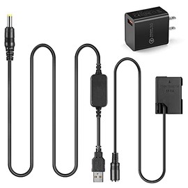EP5A USB Cable + QC3.0 Adapter + EN-EL14 Dummy Battery for Nikon P7800 P7100 D5600 D5500 D5200 D5100 D3200 D3100 D3300 etc