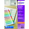 Avery 02004501 200 GSM A4 Pre-Printed Dividers, Multicoloured Tabs 1-31