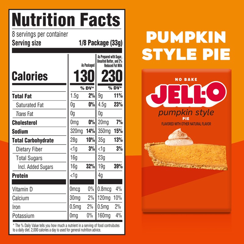 Jell-O No Bake Pumpkin Style Pie Dessert Kit (9.2 oz