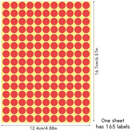 Round Dot Stickers, 10 mm Small Round Dot Stickers, Sticky Colour Coding Stickers, 16 Different Assorted Colours, 16 Sheets