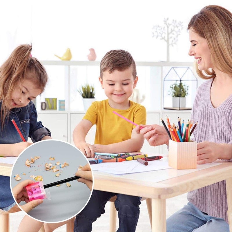 KIDMEN 12 PCS 2 Holes Small Manual Pencil Sharpener with