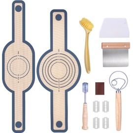 Bread Making Tools and Supplies, Set of 7, inclued Round Baking Mat and Oval Baking Mat, Sourdough Danish Dough Whisk, Bread Lame Dough Scoring, Bread Scraper Dough Cutter, Perfects Gift for Baker