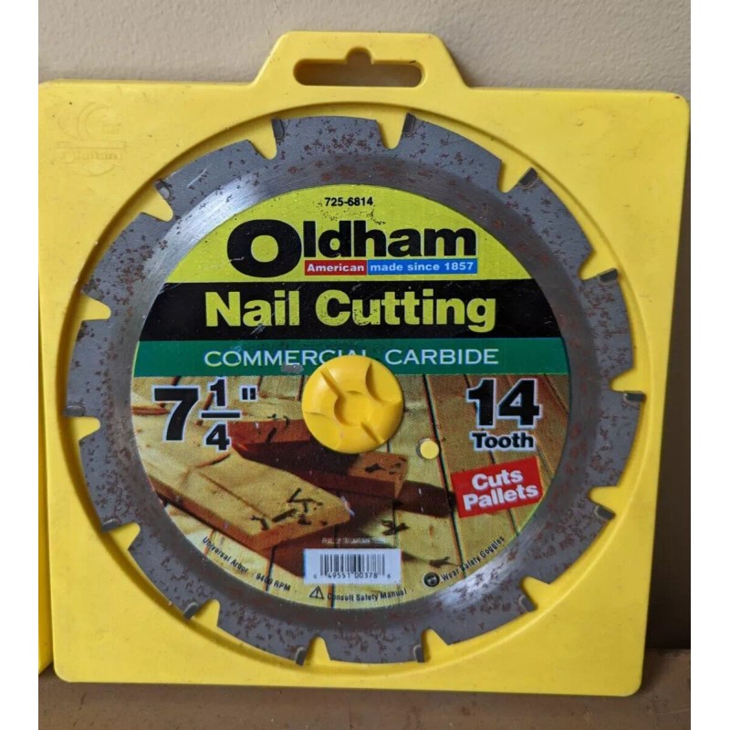 OLDHAM 7256814 7-1/4-Inch 14T Carbide Nail Cutting Saw Blade