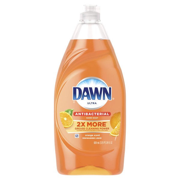 Dawn Ultra Antibacterial Hand Soap, Dishwashing Liquid Dish Soap Orange, 28 Fluid Ounce, Pack of 8