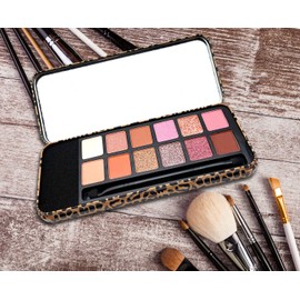 Professional Makeup Lidschatten-Palette, hochpigmentiert, 12 Farbtöne, matt, Perlglanz, Metallic, Satin und schimmernd, Metalletui mit Tiermotiv