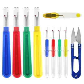 Fidqiog 10 Pcs Seam Ripper Kit, Stitch Ripper for Sewing Supplies, Thread Cutter Tools for sewing accessories, 8 Pcs Seam Rippers Sewing and 2 Trimming Scissors for Sewing Crafting (Kit)