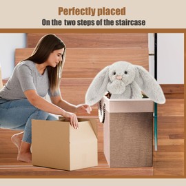 Stair basket,foldable staircase baskets with handles,stair basket for wooden and carpeted stairs.