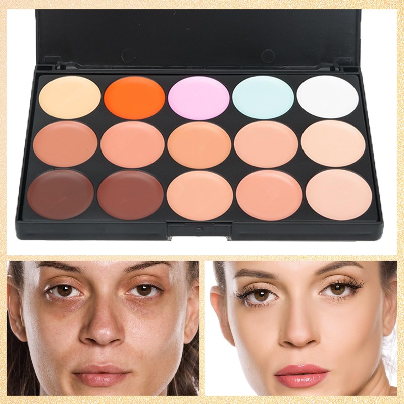 JacCherry Concealer Palette Abdeckcreme Camouflage Kosmetikum mit 15 Farben Mode