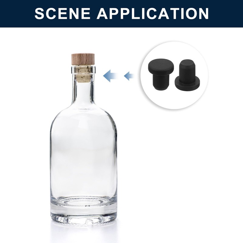 sourcing map 32 Pieces Black Rubber Stopper, 5.5mm Plug Holes