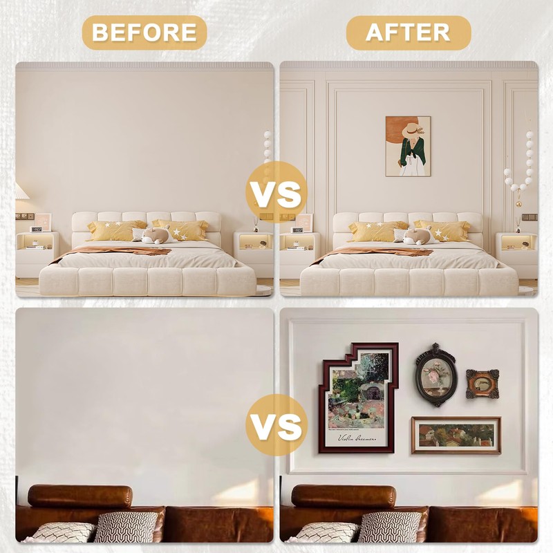 Soengsau Peel and Stick Accent Wall Molding, 196.8"L x 0.9"W