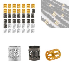 zalati Dreadlock Beads, 210 Pieces Jewelry Cuffs Aluminum Adjustable Hair Styling DIY - 3 Colors, 70 Pcs/Color