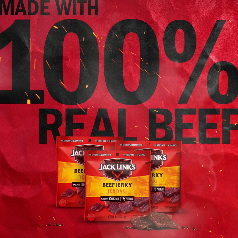 Jack Link's Beef Jerky, Teriyaki, Half Pounder Large Jerky Bag