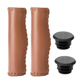 Children's Bicycle Handles, 1 Pair Bicycle Handlebar Grips Mountain Bicycle Handlebar Grips Non-Slip PU Leather Grips Mountain Bike Bicycle Handlebar Grips Universal ()