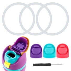 3pcs Bottle O Seal Ring & 3pcs Gasket Replacement Stopper for Owala FreeSip Cap, Silicone Water Bottle Plug Stopper BPA Free Top Lid Mouth Parts Compatible with Owala FreeSip 24oz 32oz (Color 3)